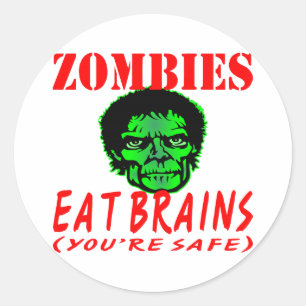 Zombies 食べ Brains (あなたはSafe) ラウンドシール