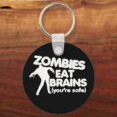 Zombies 食べ Brains (安全) キーホルダー (正面)