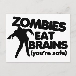 ZOMBIES 食べ BRAINS (安全) ポストカード