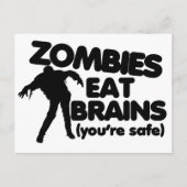 ZOMBIES 食べ BRAINS (安全) ポストカード (正面)