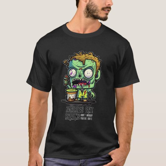 Zombies 食べ Brains Tシャツ (正面)