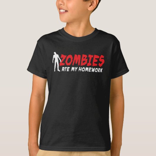 Zombies ate my homework tシャツ (正面)