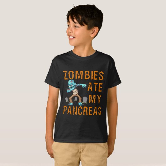 Zombies Ate My Pancreas - Fun Diabetes  Tシャツ (正面フル)