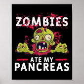Zombies Ate My Pancreas Fun Pancrease Diabetes Rec ポスター (正面)