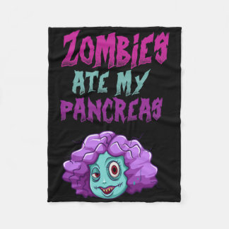 Zombies Ate My Pancreas T1d Type 1 Diabetes Girls  フリースブランケット