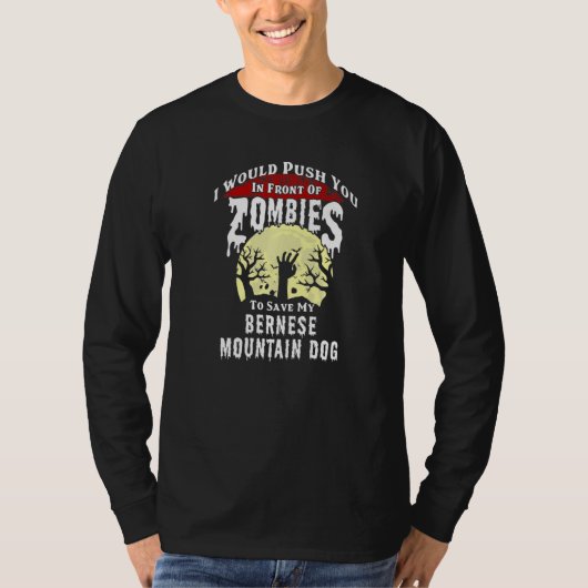 Zombies Bernese Mountain Dog Spooky Halloween   Tシャツ (正面)