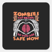 Zombies Eat Brains Classic Minimal Style スクエアシール (正面)