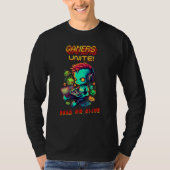 Zombies Gamers Unite Arcade Game Virtual Player Te Tシャツ (正面)