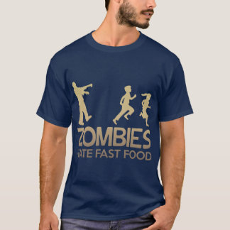 Zombies Hate Fast Food family girl friend family v Tシャツ