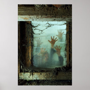 zombies outside a window ポスター
