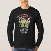 Zombies Wire Fox Terrier Spooky Halloween Tシャツ (正面)