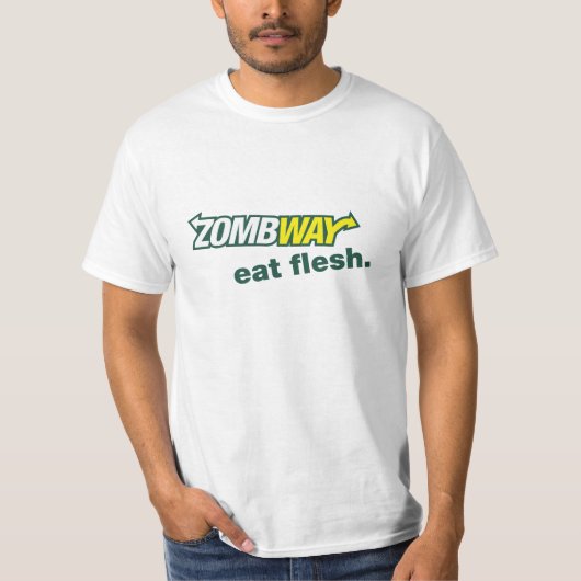 Zombway -肉を食べて下さい! tシャツ (正面)