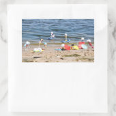 Zomer op het strand met de Fubby's 長方形シール (バッグ)