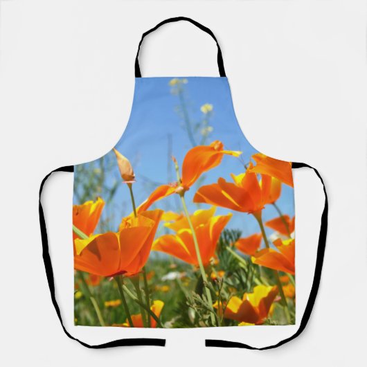 Zomers gevoel van wilde oranje bloemen. エプロン (正面)