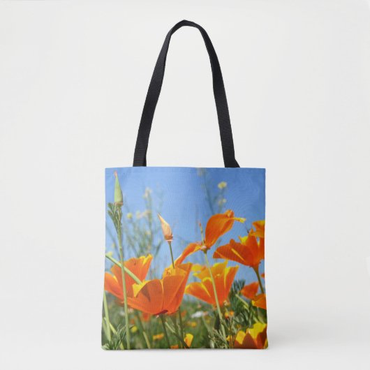 Zomers gevoel van wilde oranje bloemen. トートバッグ (正面)