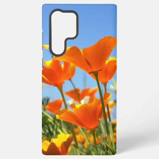 Zomers gevoel van wilde oranje bloemen. samsung galaxyケース (裏面)