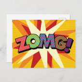 ZOMGおもしろいレトロ漫画ブックアーポップ・アートのト 案内ポストカード (正面/裏面)