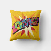 ZOMGおもしろい漫画ブックアーポップ・アートのトタイポグラフィ クッション (裏面)