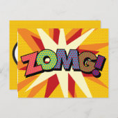 ZOMG！あなたのメッセージを世界に伝えよう！ レトロなスピーチバブルが楽しい、コミックポップアート 案内ポストカード (正面/裏面)