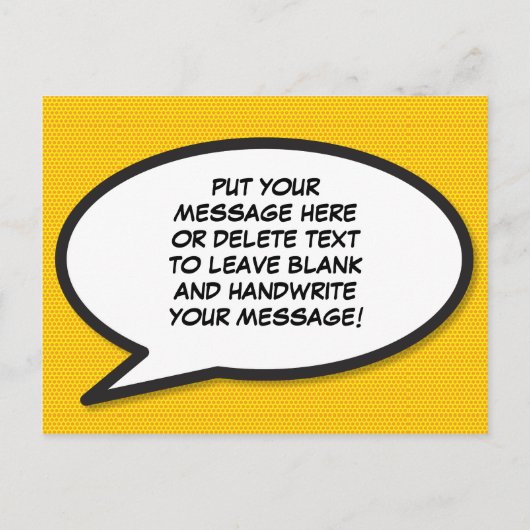 ZOMG!あなたのメッセージを世界に伝えよう! レトロなスピーチバブルデザインが楽しい 案内ポストカード (裏面)