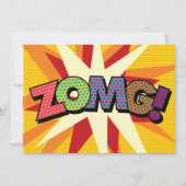ZOMG!あなたのメッセージを世界に伝えよう! レトロなスピーチバブルデザインが楽しい 案内状 (正面)
