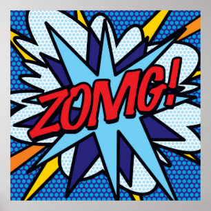 ZOMG 楽しいレトロ漫画ポップアート ポスター