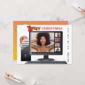 Zomy Christmas Call Video Conference Sathire カード (正面/裏面インサイチュ)