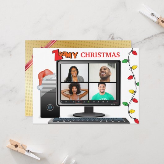 Zomy Christmas Call Video Satire Conference カード (正面/裏面インサイチュ)