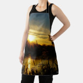 Zonsondergang bij een meertje met rietpluimen. エプロン (インサイチュ)