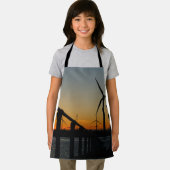 Zonsondergang met windmolen, Rustgevend relaxt. エプロン (インサイチュ)