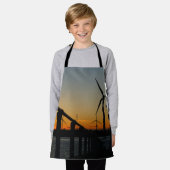 Zonsondergang met windmolen, Rustgevend relaxt. エプロン (着用した状態)