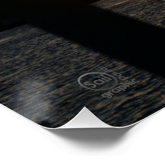 Zonsondergang met windmolen, Rustgevend relaxt. ポスター (コーナー)