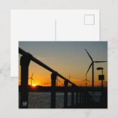 Zonsondergang met windmolen, Rustgevend relaxt. ポストカード (正面/裏面)