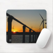 Zonsondergang met windmolen, Rustgevend relaxt. マウスパッド (マウス)