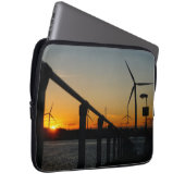Zonsondergang met windmolen, Rustgevend relaxt. ラップトップスリーブ (正面右)