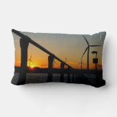 Zonsondergang met windmolen, Rustgevend relaxt. ランバークッション (裏面)