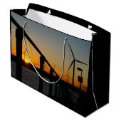 Zonsondergang met windmolen, Rustgevend relaxt. ラージペーパーバッグ (裏面アングル)