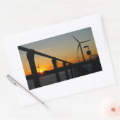 Zonsondergang met windmolen, Rustgevend relaxt. 長方形シール (封筒)