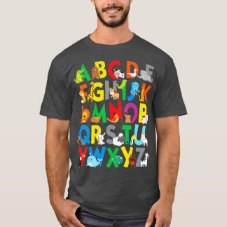 Zoo Animal Alphabet Shirt ABCs 学 for boys g Tシャツ