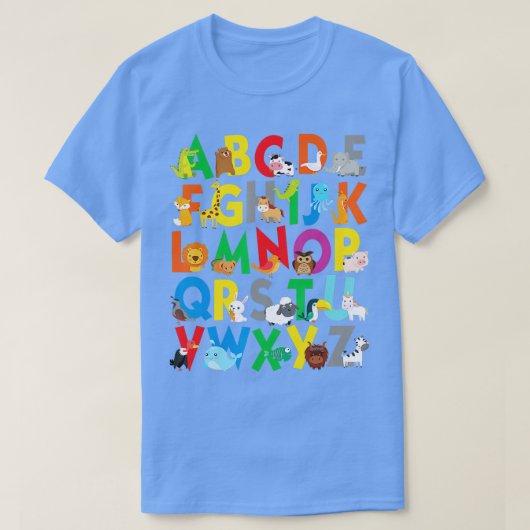 Zoo Animal Alphabet Shirt ABCs 学 for boys g Tシャツ (デザイン正面)