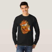 Zoo Animal Fox Autumn Falling Leaves Forest Animal Tシャツ (正面フル)
