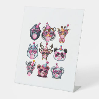 Zoo Animals Birthday Party Wildlife Lovers Boys Gi 台座サイン