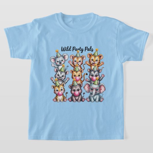 Zoo Birthday Party Animals, Fun Party Animal Squad Tシャツ (レイダウン)