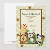 ZOO CREWジャングルサファリ誕生日招待状5 x 7 招待状 (正面/裏面)