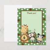 ZOO CREW GREEN ANIMALS Flat Thank you note ノートカード (正面/裏面)