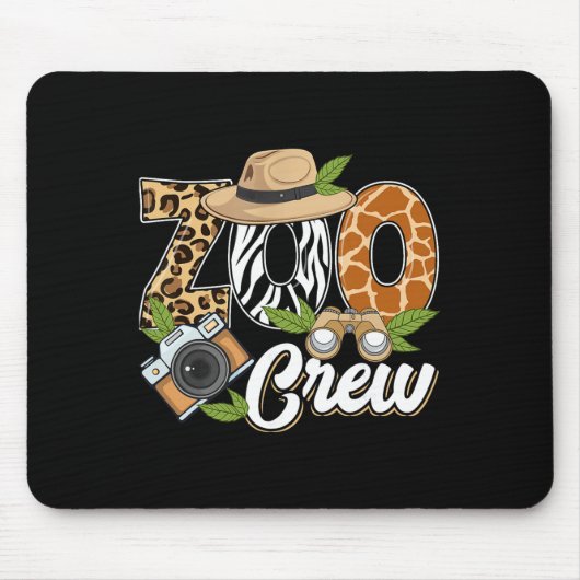 Zoo Crew Safari Animals Wildlife Animal Wild Field マウスパッド (正面)