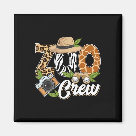 Zoo Crew Safari Animals Wildlife Animal Wild Field マグネット (正面)