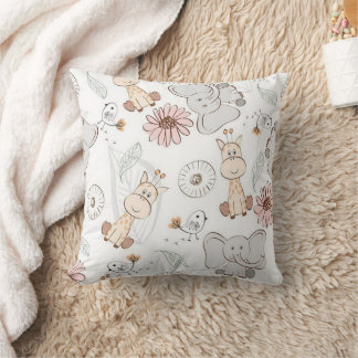Zoo Friends装飾用クッション16インチx 16インチ クッション