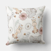 Zoo Friends装飾用クッション20インチx 20インチ クッション (裏面)