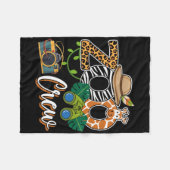 Zoo Giraffe Crew Safari Animal Zoo Keeper Kids Fie フリースブランケット (正面(横))